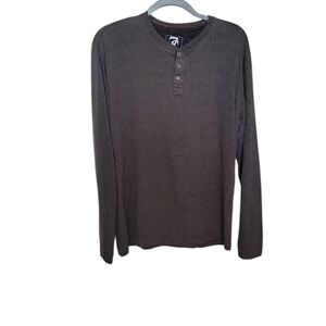 Seven Souls Men's Long Sleeve Henley Shirt - Gray XL